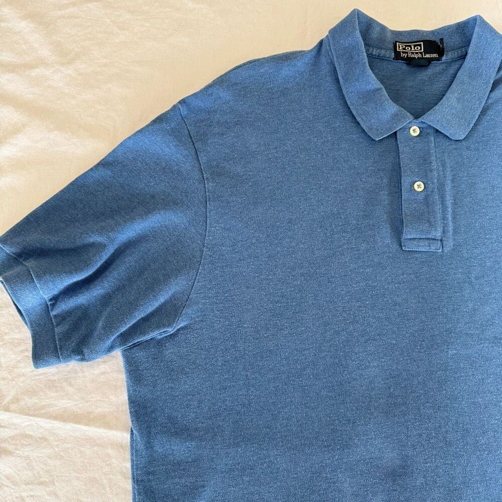 Polo by Ralph Lauren | Cotton Pique Polo Shirt | Blue | Men’s | XXL - Picture 3 of 11